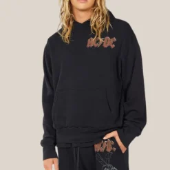 AC/DC Bug Classic Pullover Pocket Hoodie - Black