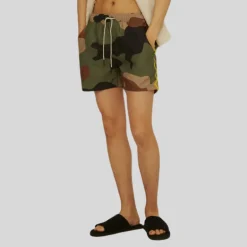 Camo Zig Zag Swim Shorts - Green