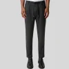 Chalk Pinstripe Drawstring Waist Pants - Charcoal