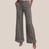 Checks Textured Tweed Wide Leg Pants - Black/White