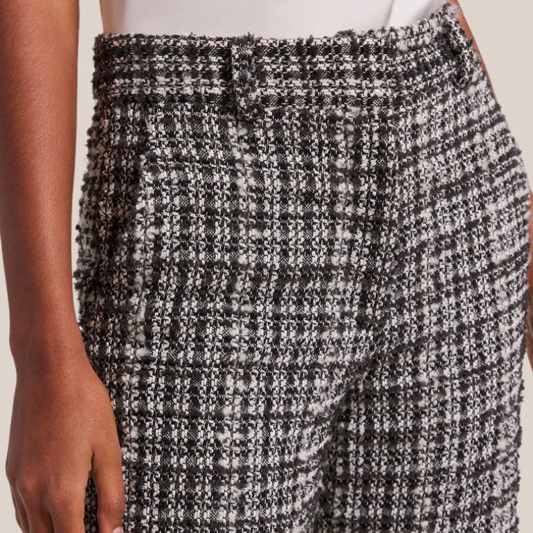 Checks Textured Tweed Wide Leg Pants - Black/White