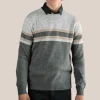 Colour Block Crew Neck Sweater - Grey