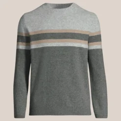 Colour Block Crew Neck Sweater - Grey