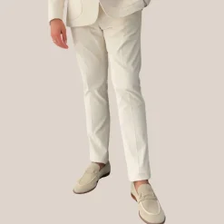 Corduroy Drawstring Pants - Cream