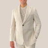 Corduroy Patch Pocket Peak Lapel Blazer - Cream