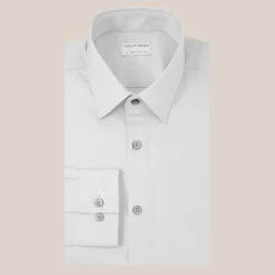 Cotton Stretch Shirt - Light Grey