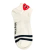 Crew Heart Stripe Socks - White