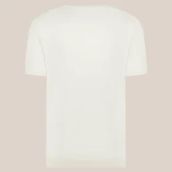 Crew Neck Ribbed Knit Tee - Off-White
