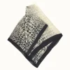 Croc Pattern Silk-Like Neckerchief - Black