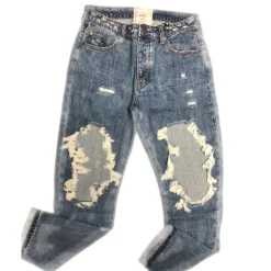 Destroyed Boyfriend Jeans - Blue
