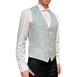 Diamond Pattern Slim Fit Ceremony Vest - Mint