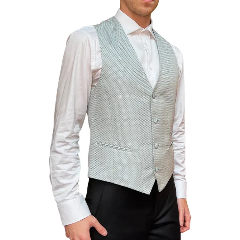 Diamond Pattern Slim Fit Ceremony Vest - Mint