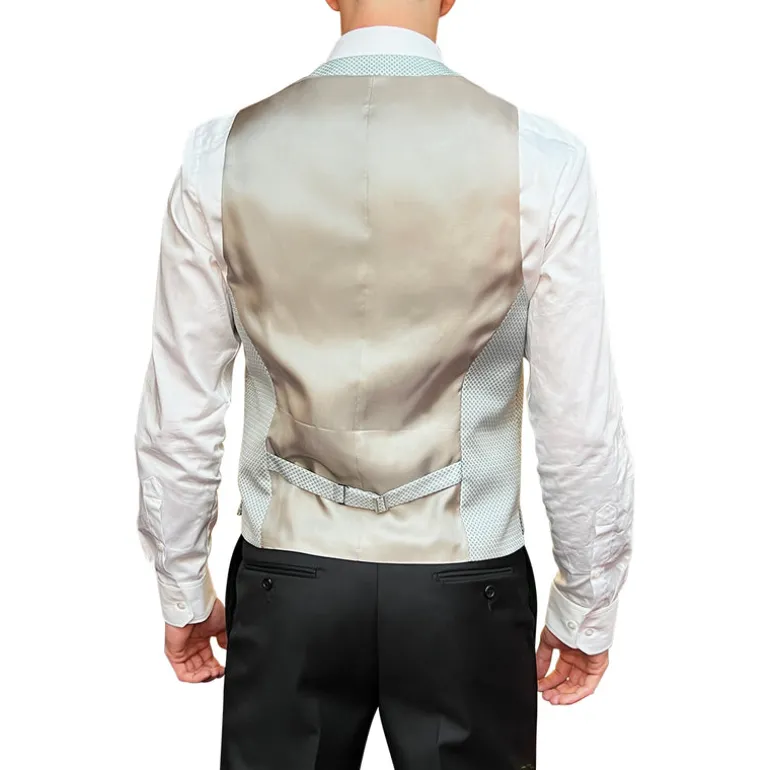 Diamond Pattern Slim Fit Ceremony Vest - Mint