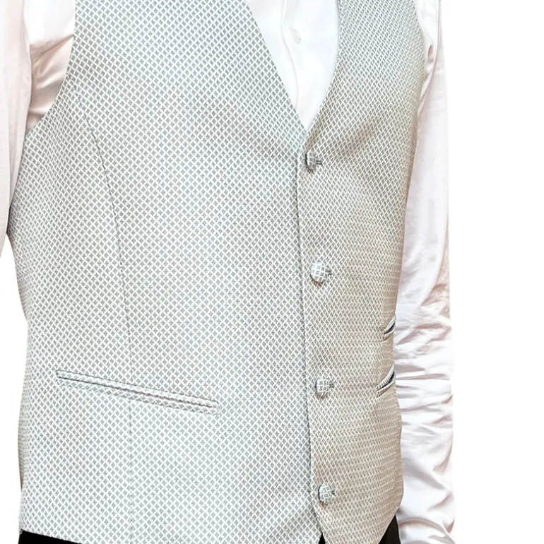 Diamond Pattern Slim Fit Ceremony Vest - Mint