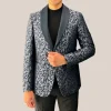 Dinner Jacket Leaves Design - Blue