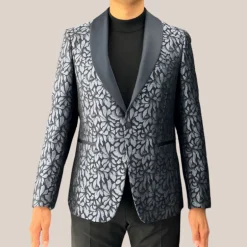 Dinner Jacket Leaves Design - Blue