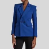 Double Button Crepe Blazer - Navy