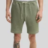 Drawstring Elastic Waist Shorts - Olive