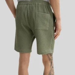 Drawstring Elastic Waist Shorts - Olive