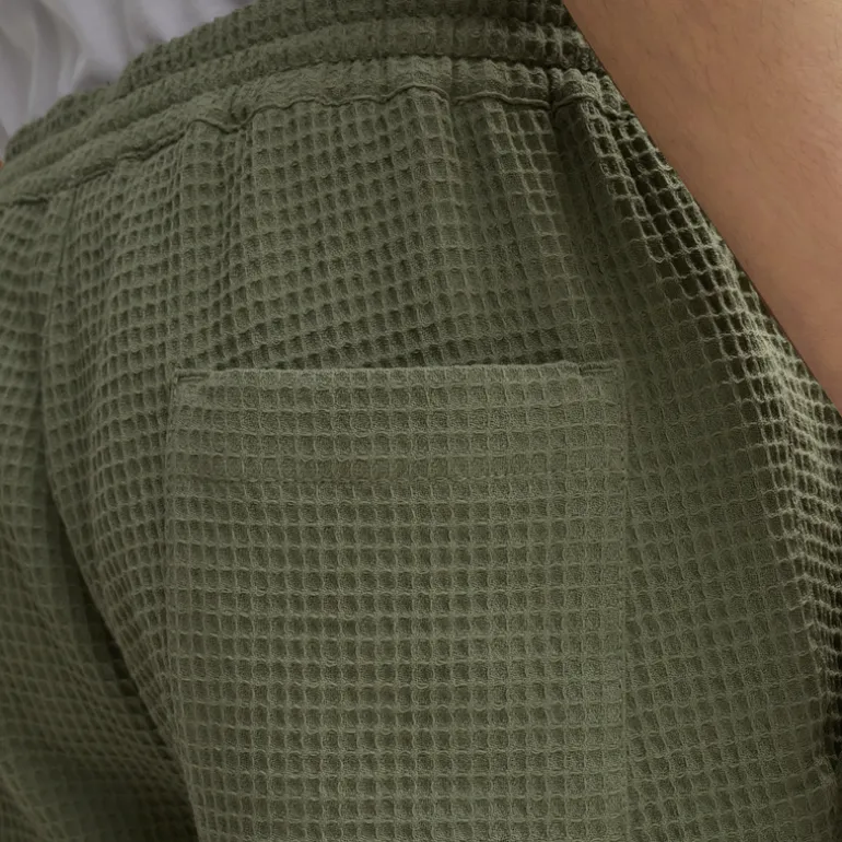 Drawstring Elastic Waist Shorts - Olive