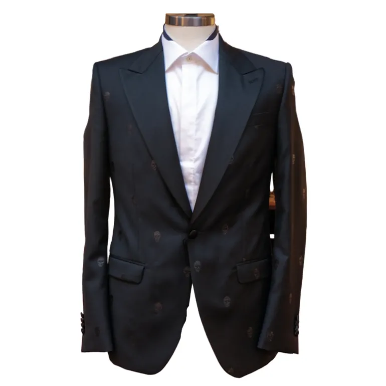 Embossed Skulls Peak Tuxedo Jacket