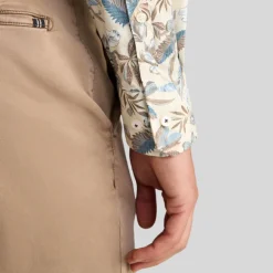 Exotic Floral Print Shirt - Beige