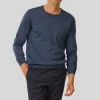 Extrafine Merino Wool Crew Neck Sweater - Blue