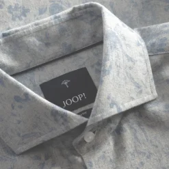 Faded Floral Print Flannel Shirt - Grey