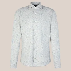 Faded Floral Print Flannel Shirt - Grey