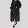 Faux Fur Long Teddy Coat - Black