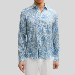 Ferns Print Shirt - Blue