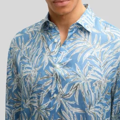 Ferns Print Shirt - Blue