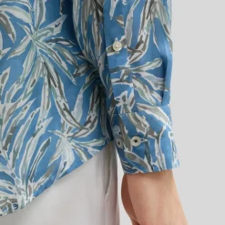 Ferns Print Shirt - Blue