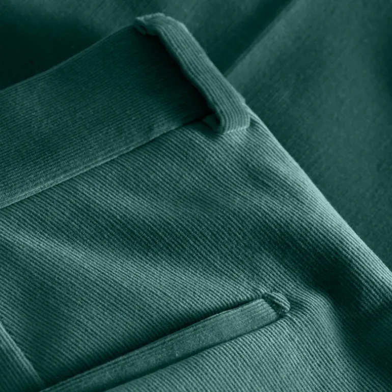 Fine Corduroy Dress Pants - Dark Green