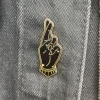 Fingers Crossed Enamel Pin - Black/Gold