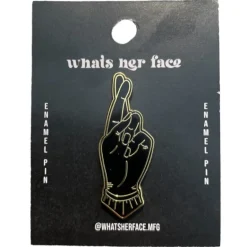 Fingers Crossed Enamel Pin - Black/Gold