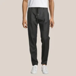 Flannel Drawstring Trousers - Grey