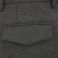 Flannel Drawstring Trousers - Grey