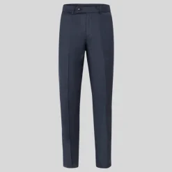 Flannel Stretch Wool Trousers - Navy