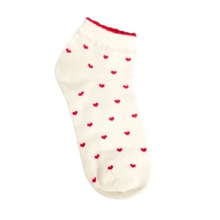 Frill Heart Socks - White