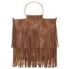 Fringe Bag D-Ring Handles - Brown