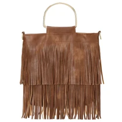 Fringe Bag D-Ring Handles - Brown