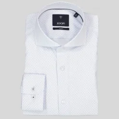 Geo Pattern Spread Collar Shirt - Blue