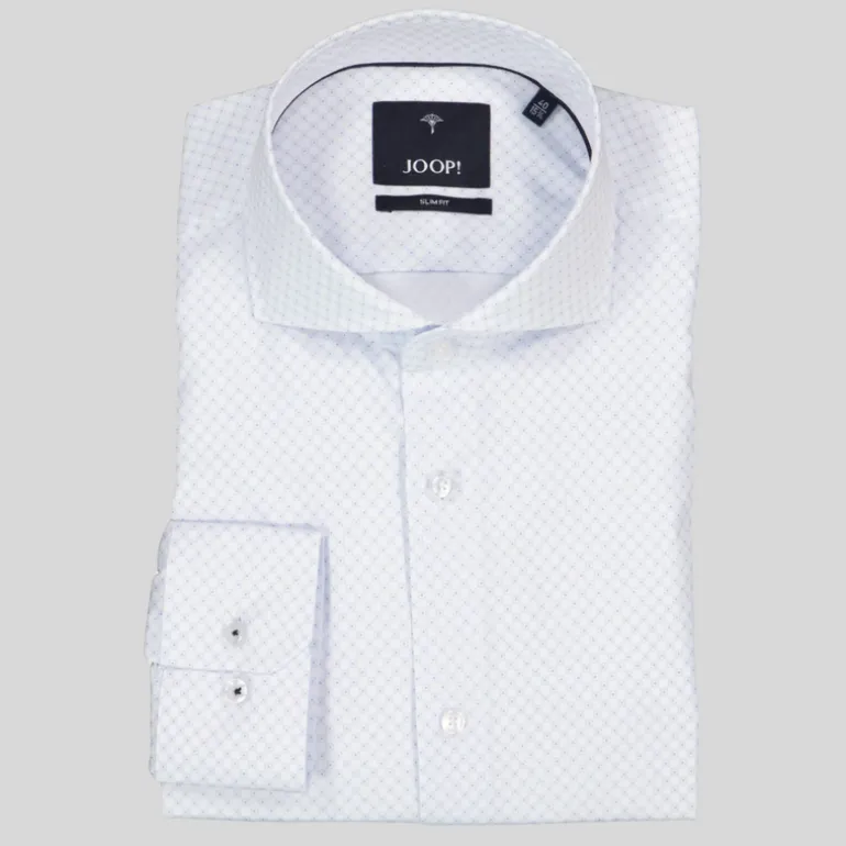 Geo Pattern Spread Collar Shirt - Blue