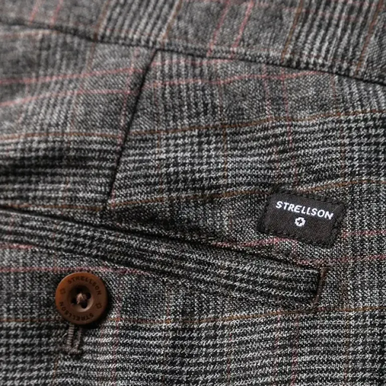 Glen Check Chino Pants - Dark Grey
