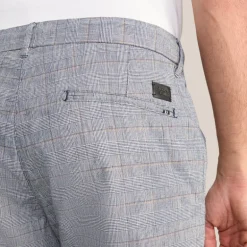 Glen Check Drawstring Chinos - Grey