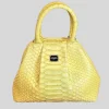 Handbag in Python Leather - Yellow