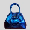 Handbag in Python Leather - Navy