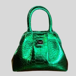 Handbag in Python Leather - Green