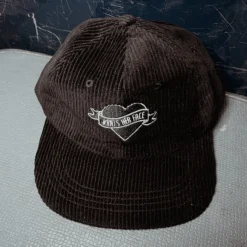 Heart Banner Logo Corduroy Hat - Black
